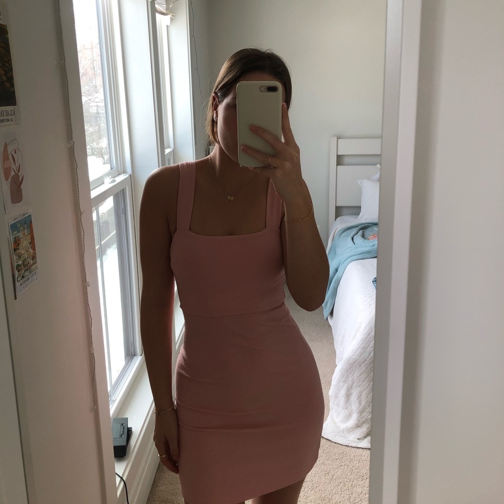 like new light pink urban outfitters textured bodycon dress - Picture 5 of 14